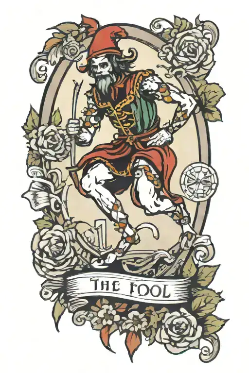 the fool tarot card tattoo design idea
