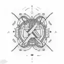 Libra constellation intertwined with binary code tattoo design idea