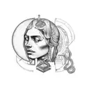 Libra with judgement between love and money tattoo design idea