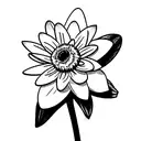 daisy, daffodil,water Lily, Lily of the valley, holly, around a butterfly  tattoo design idea