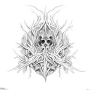 tendril, thorns, leaves tattoo design idea