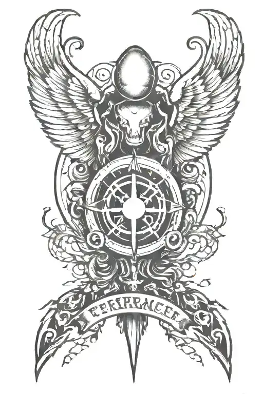 sign astro of cancer, perseverance, tolerance tattoo design idea