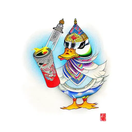 duck wizard tattoo design idea