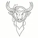 western simple line drawing tattoo design idea