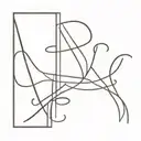 the three letters: "V", "C", and "L" overlapped image tattoo design idea