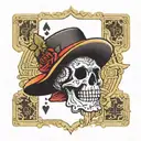 ace playing card but with luffys strawhat in the middle tattoo design idea