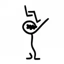 a small stick figure  looking up at a taller stick figure tattoo design idea
