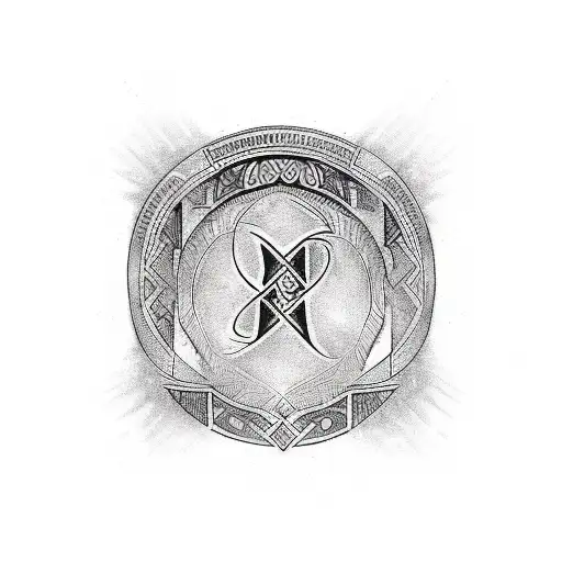 Design a tattoo featuring a traditional Bosnian script with a black-grey color palette, symbolizing the client's love for both their heritage and faith tattoo design idea