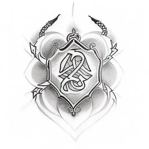 Design a tattoo featuring a traditional Bosnian script with a black-grey color palette, symbolizing the client's love for both their heritage and faith tattoo design idea