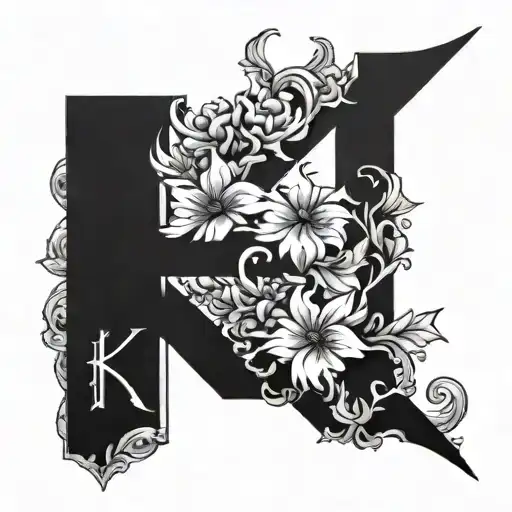 A K letter tattoo design idea