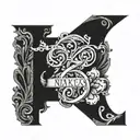 A K letter tattoo design idea