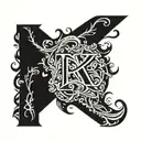 A K letter tattoo design idea
