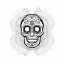 Sugar skull mandala tattoo design idea