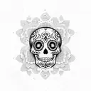 Sugar skull mandala tattoo design idea