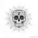 Sugar skull mandala tattoo design idea