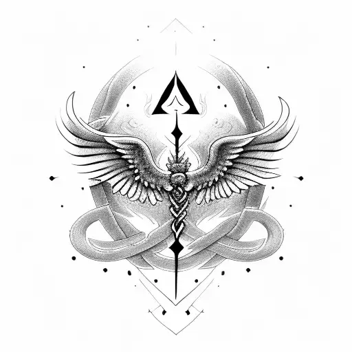 caduceus  tattoo design idea