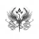 caduceus  tattoo design idea