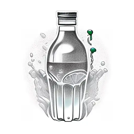bartending shaker pouring drink into glass tattoo design idea