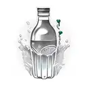 bartending shaker pouring drink into glass tattoo design idea