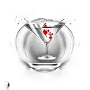 bartending shaker pouring drink into glass tattoo design idea