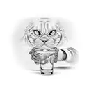 bartending shaker pouring drink into glass tattoo design idea