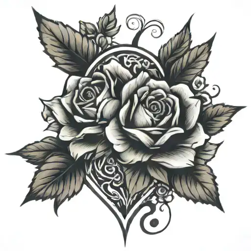 inlove and anniversary date tattoo design idea