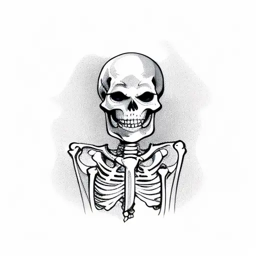 skeleton face and body holding a beer tattoo design idea