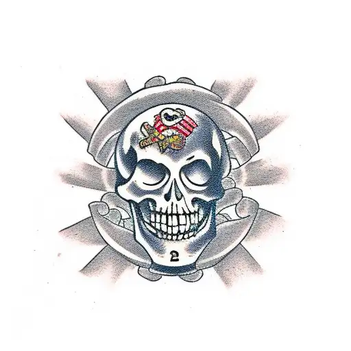 skeleton face and body holding a beer tattoo design idea