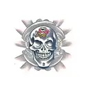 skeleton face and body holding a beer tattoo design idea