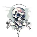 skeleton face and body holding a beer tattoo design idea