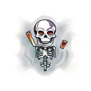 skeleton  holding a beer tattoo design idea