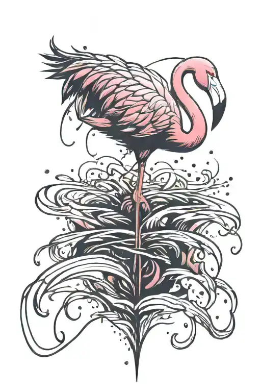 Flamingo tattoo design idea