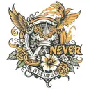 never give up tattoo design idea