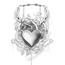 Breaking Heart with Chains tattoo design idea