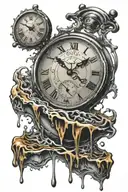 surrealism dali melting clock tattoo design idea
