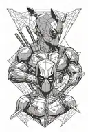 deadpool and wolverine  tattoo design idea
