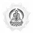 a Buddhist symbol with statistical notation  tattoo design idea