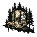 backpacking path their forest tattoo design idea