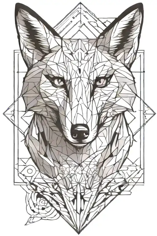 fox and gemini sign tattoo design idea