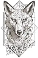 fox and gemini sign tattoo design idea
