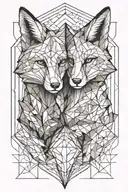 fox and gemini sign tattoo design idea
