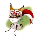 kitsune mask tattoo design idea