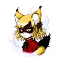 kitsune mask tattoo design idea