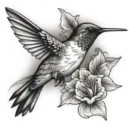 sheet ghost hummingbird  tattoo design idea