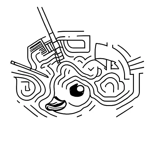 Duck But Walter line tattoo design idea