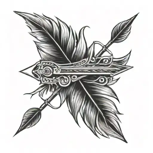 arrow with feather tattoo design idea