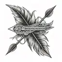 arrow with feather tattoo design idea