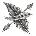 arrow with feather tattoo design idea