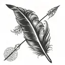 arrow with feather tattoo design idea