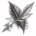 arrow with feather tattoo design idea